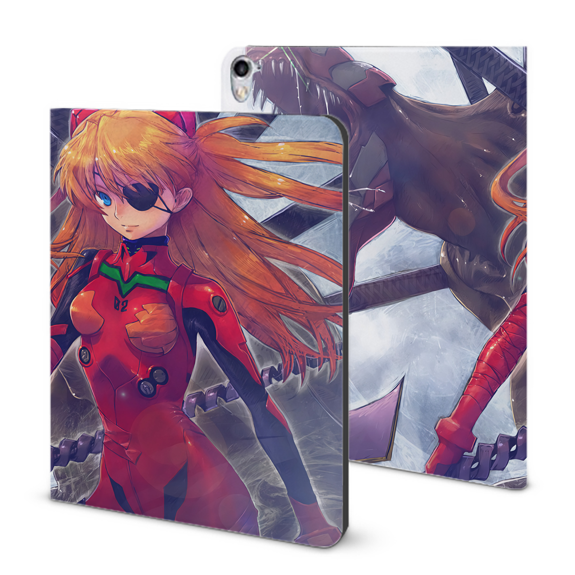 （画像用） EVA 新世紀エヴァンゲリオン IPad ケース ブック型 PUレザー TPU 耐衝撃 軽量 薄型 ペン収納なし 全面保護 IPad 各モデル対応